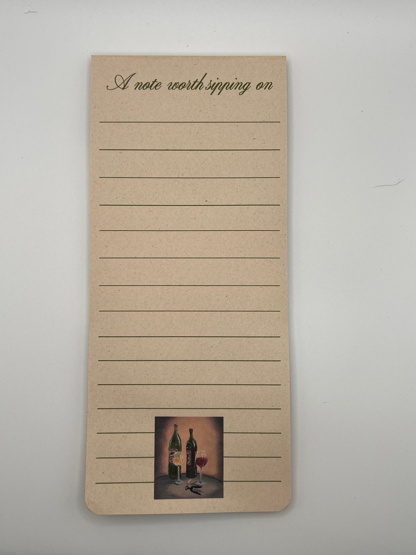 Wine-Themed Notepad – Eco-Friendly List Pad with Vineyard Artwork