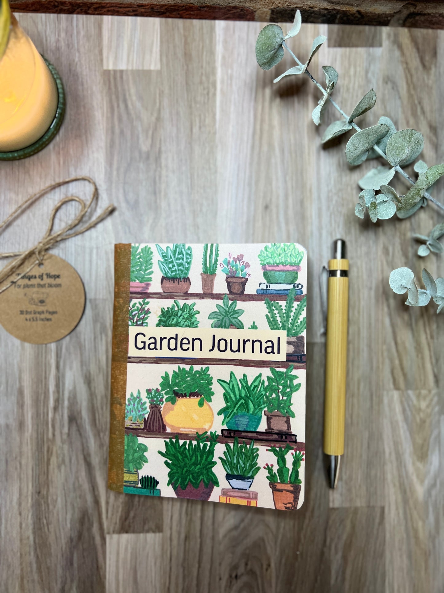 Handmade Garden Journal β Mini Dot Grid Notebook for Plant Lovers