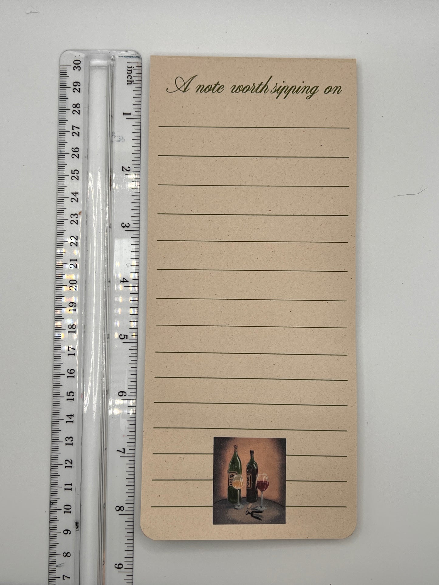 Wine-Themed Notepad – Eco-Friendly List Pad with Vineyard Artwork
