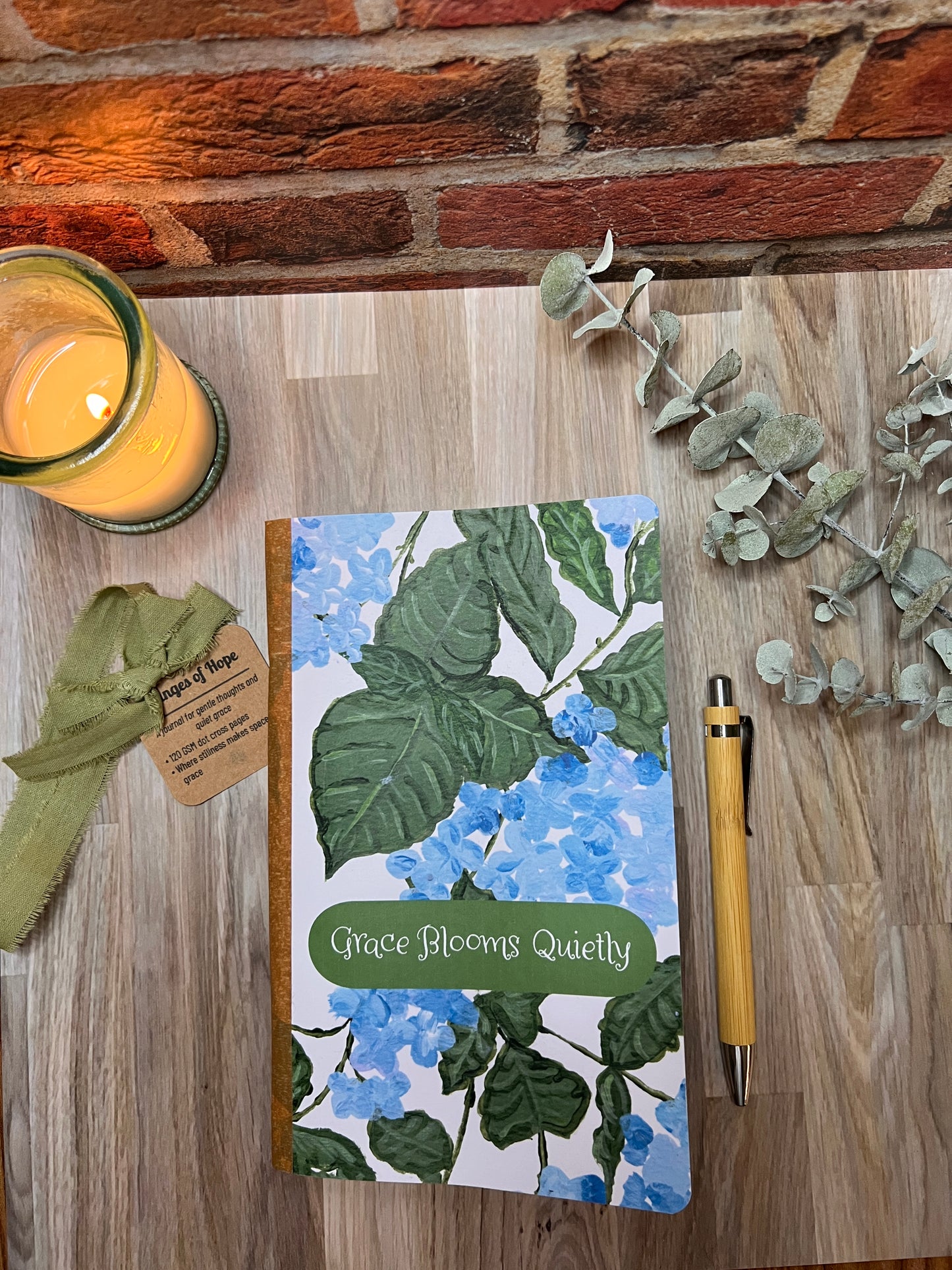 Grace Blooms Quietly – Floral Dot Grid Journal for Reflection (5x8”)