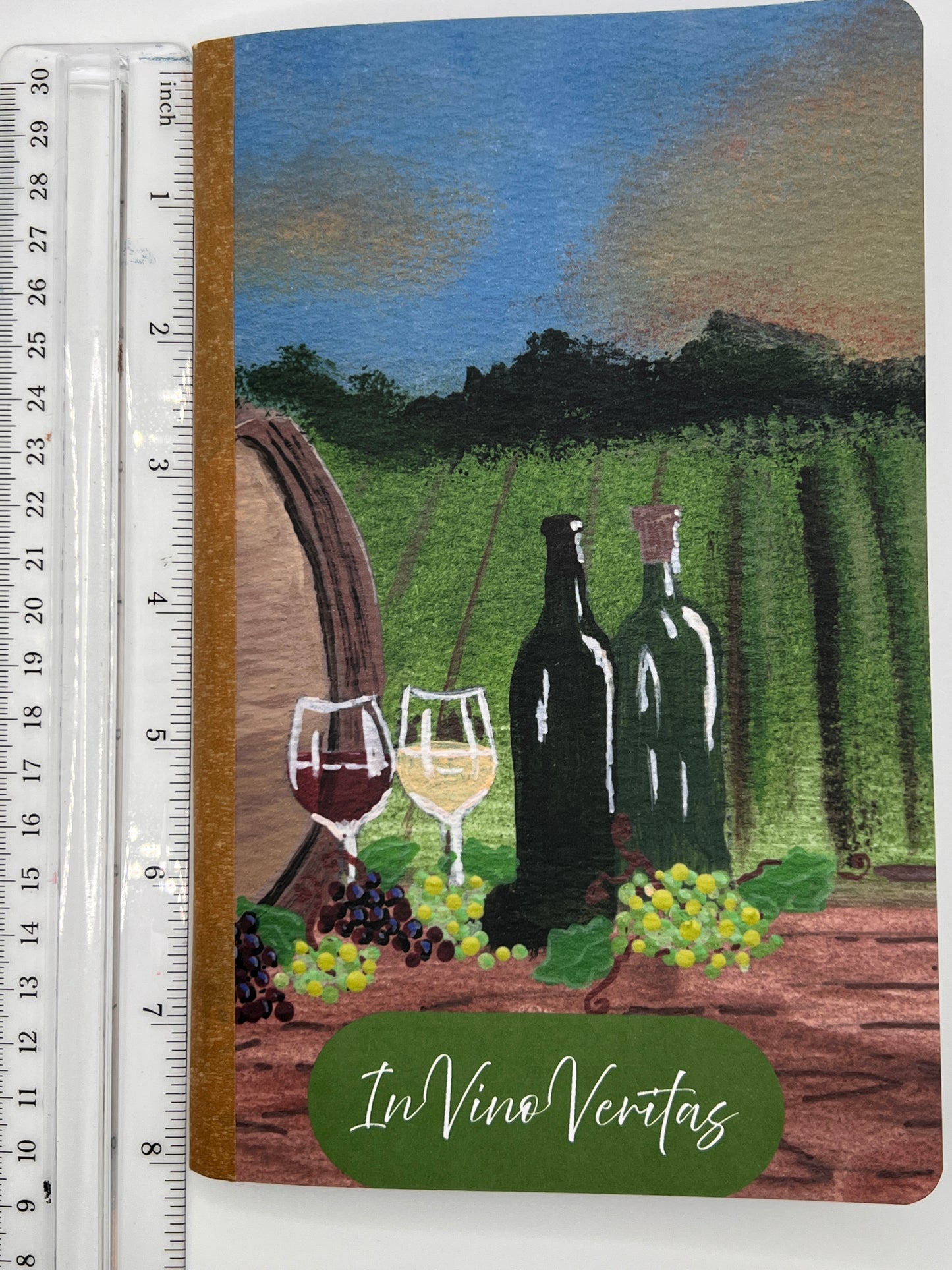 In Vino Veritas – Wine Lover’s Dot Grid Journal with Vineyard Art