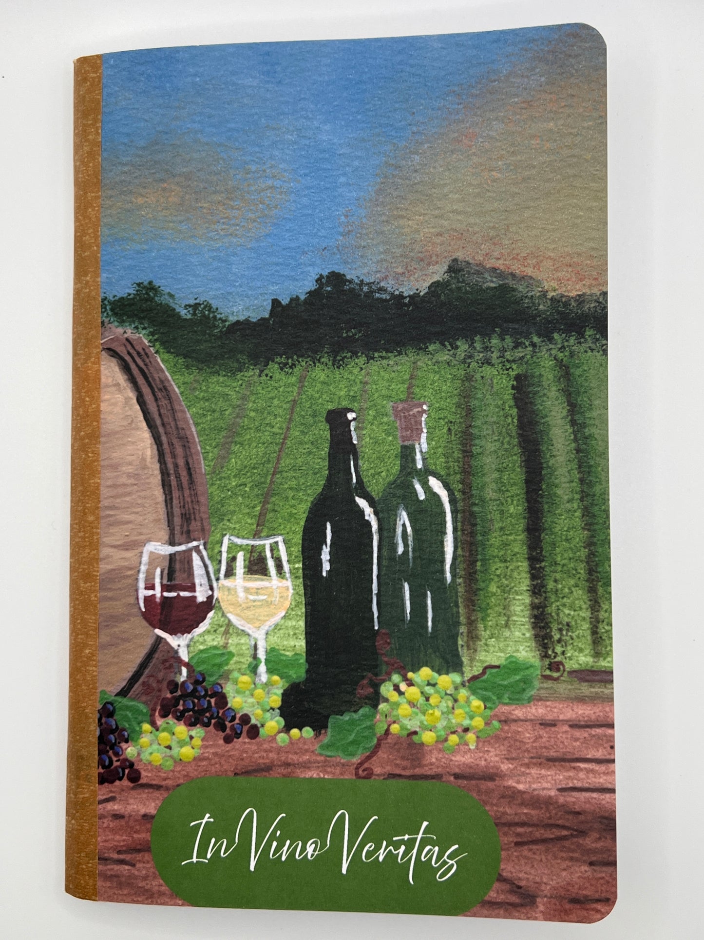 In Vino Veritas – Wine Lover’s Dot Grid Journal with Vineyard Art