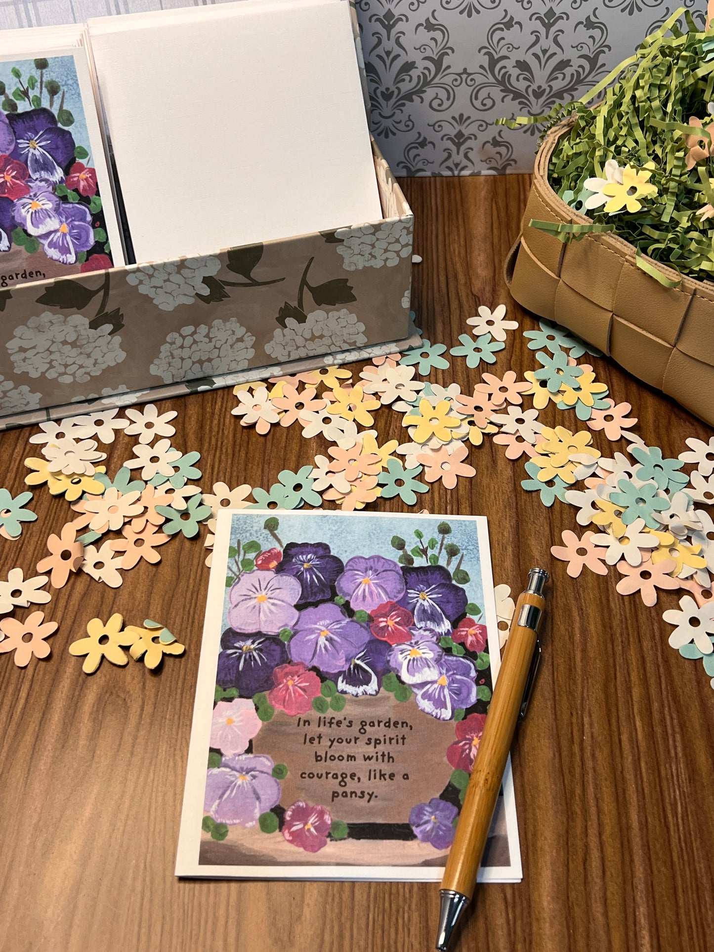 Pot of Pansies Notecard