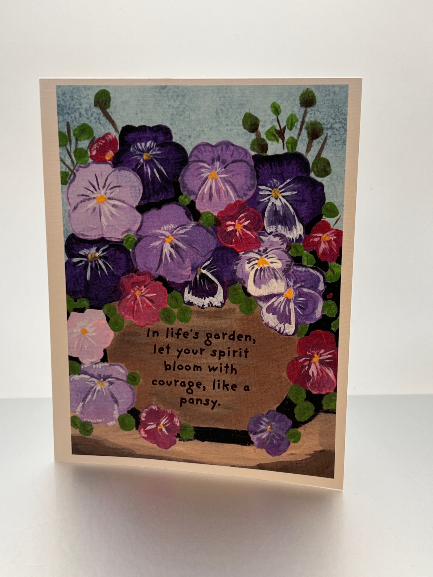 Pot of Pansies Notecard