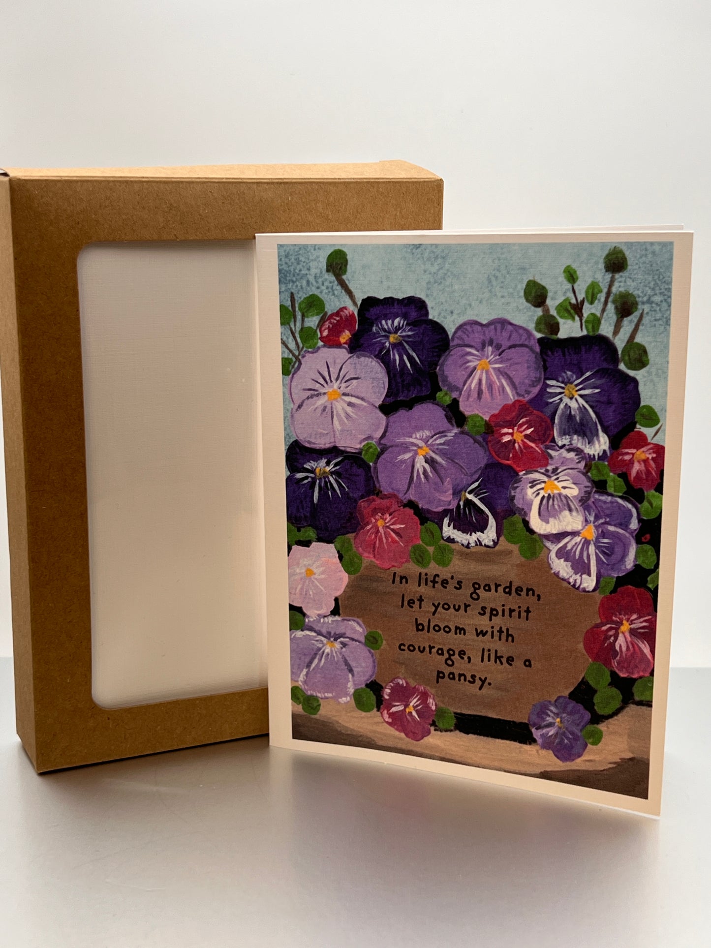 Pot of Pansies Notecard