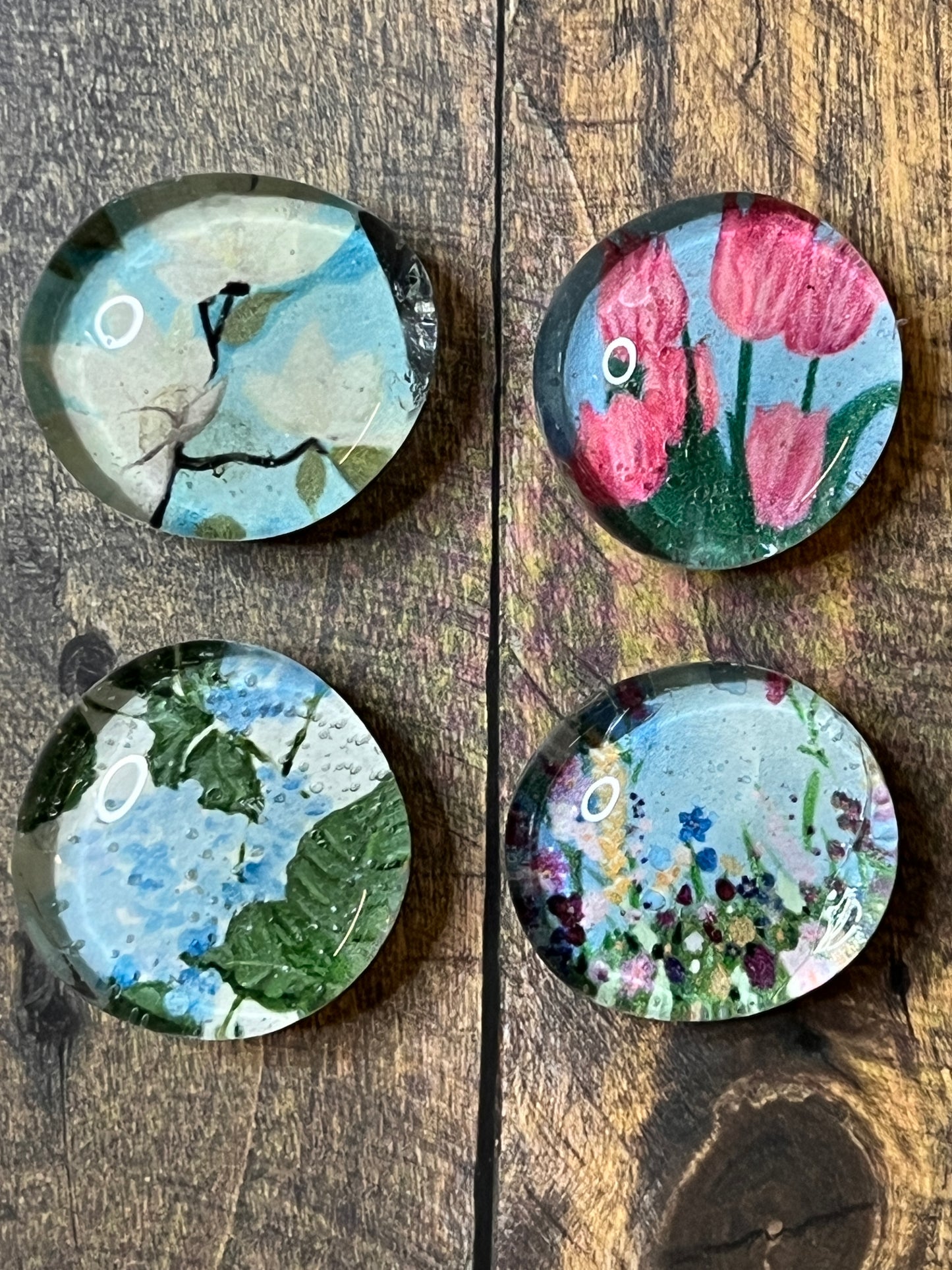 Mother’s Day Gift Set | Floral Notecards Set of 8 & Matching Magnets | Handmade Stationery & Gift for Mom | Garden-Inspired Gift