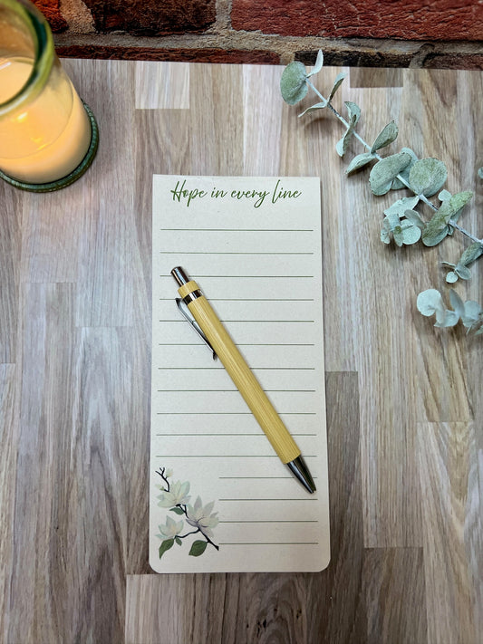 Magnolia Notepad: Faith-Inspired Lined List Pad - Eco Paper