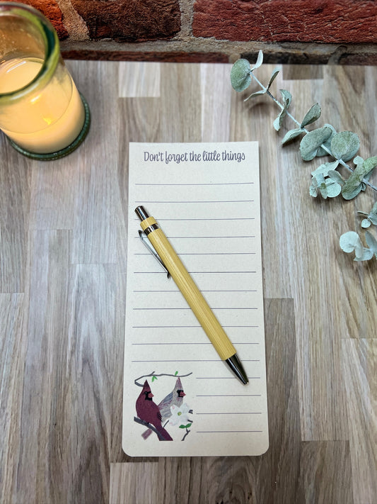 Cardinal & Dogwood Magnetic Notepad: Faith-Inspired List Pad