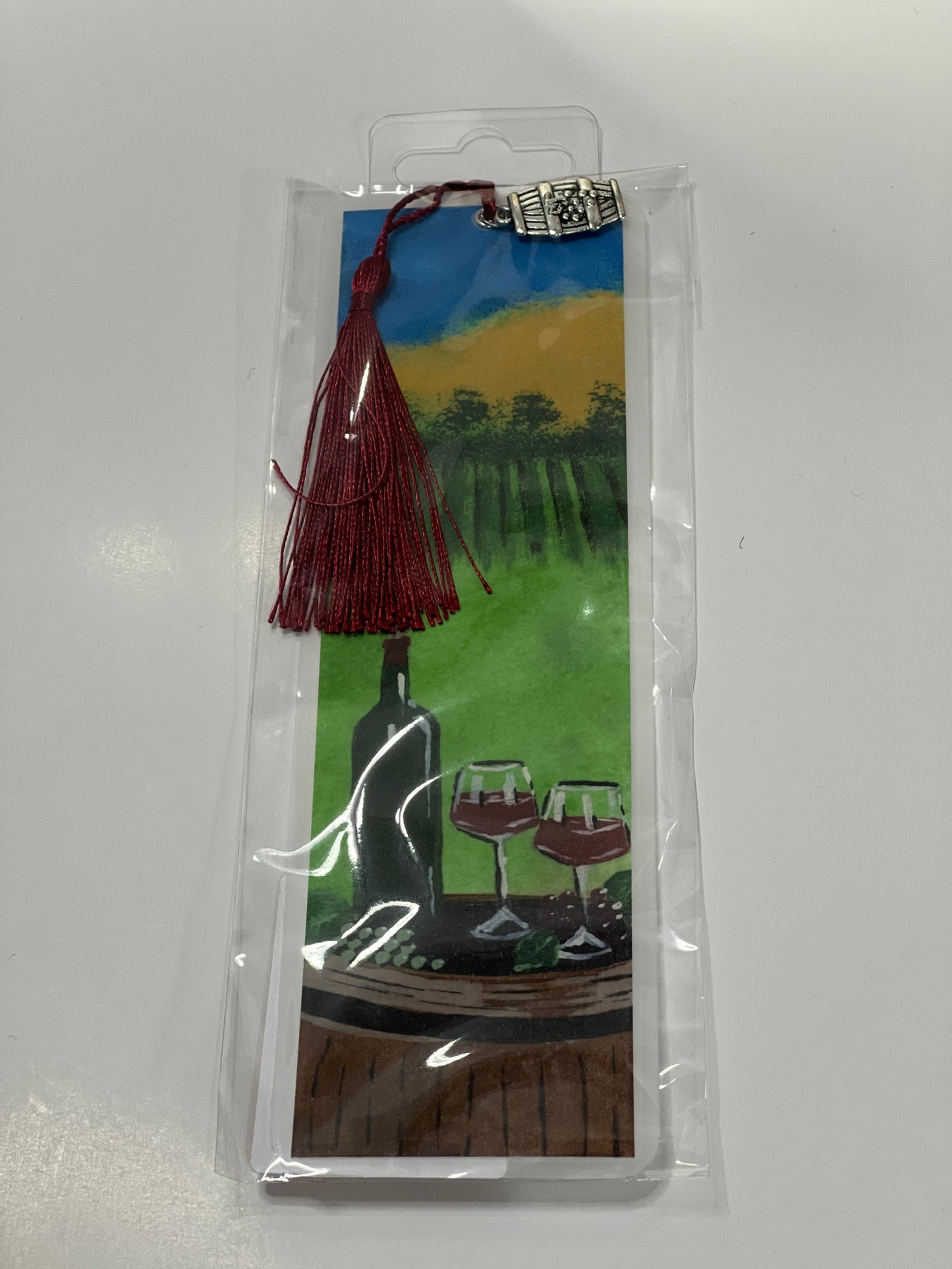 Laminated Bookmark | Vineyard | Hand-Painted Wine Lover & Reader Gift