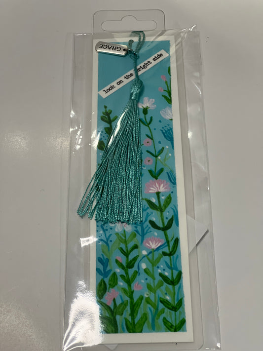 Floral Bookmark with Silver Charm: Garden-Inspired Reader Gift
