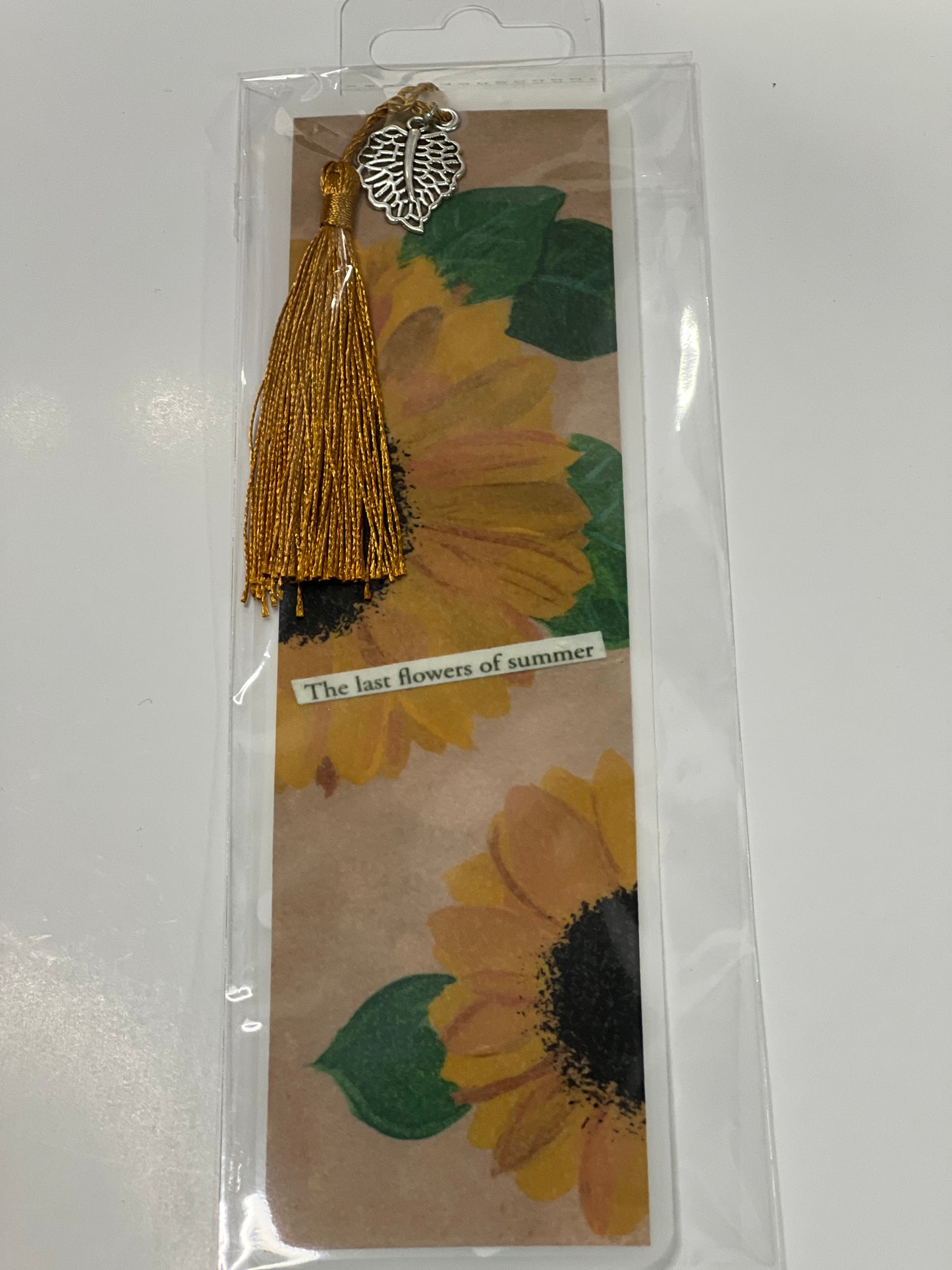 Sunflower Bookmark: Laminated Floral Bookmark with Tassel & Charm