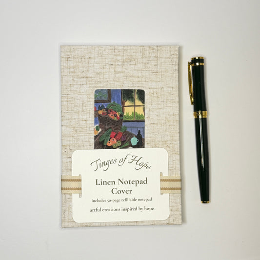 Notepad Cover | Linen Art Notepad Cover | Reusable 4×6 Notepad Cover with Artwork