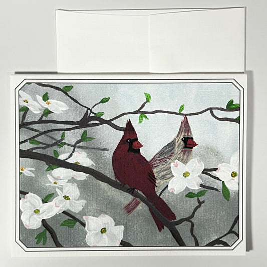 Cardinal & Dogwood Notecard – Nature-Inspired Art
