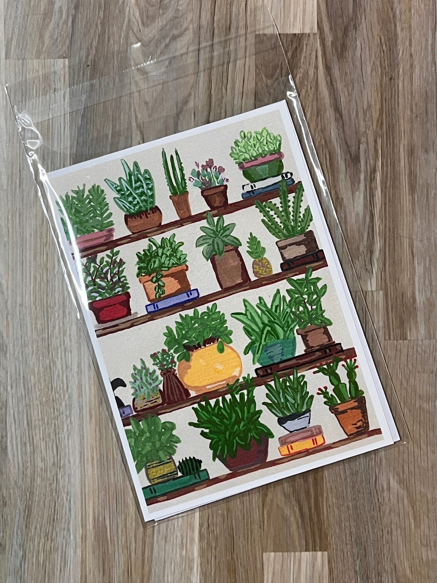 Houseplant Shelf Art Print: Hand-Painted Botanical Shelfie