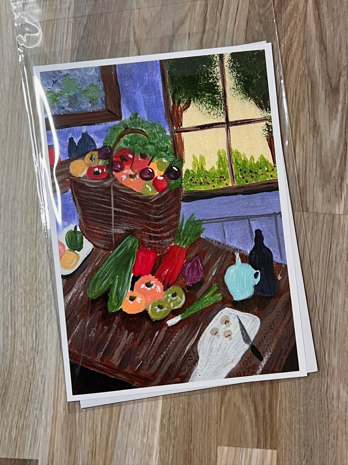 Rustic Kitchen Art Print: Farmhouse Still Life with Vegetables