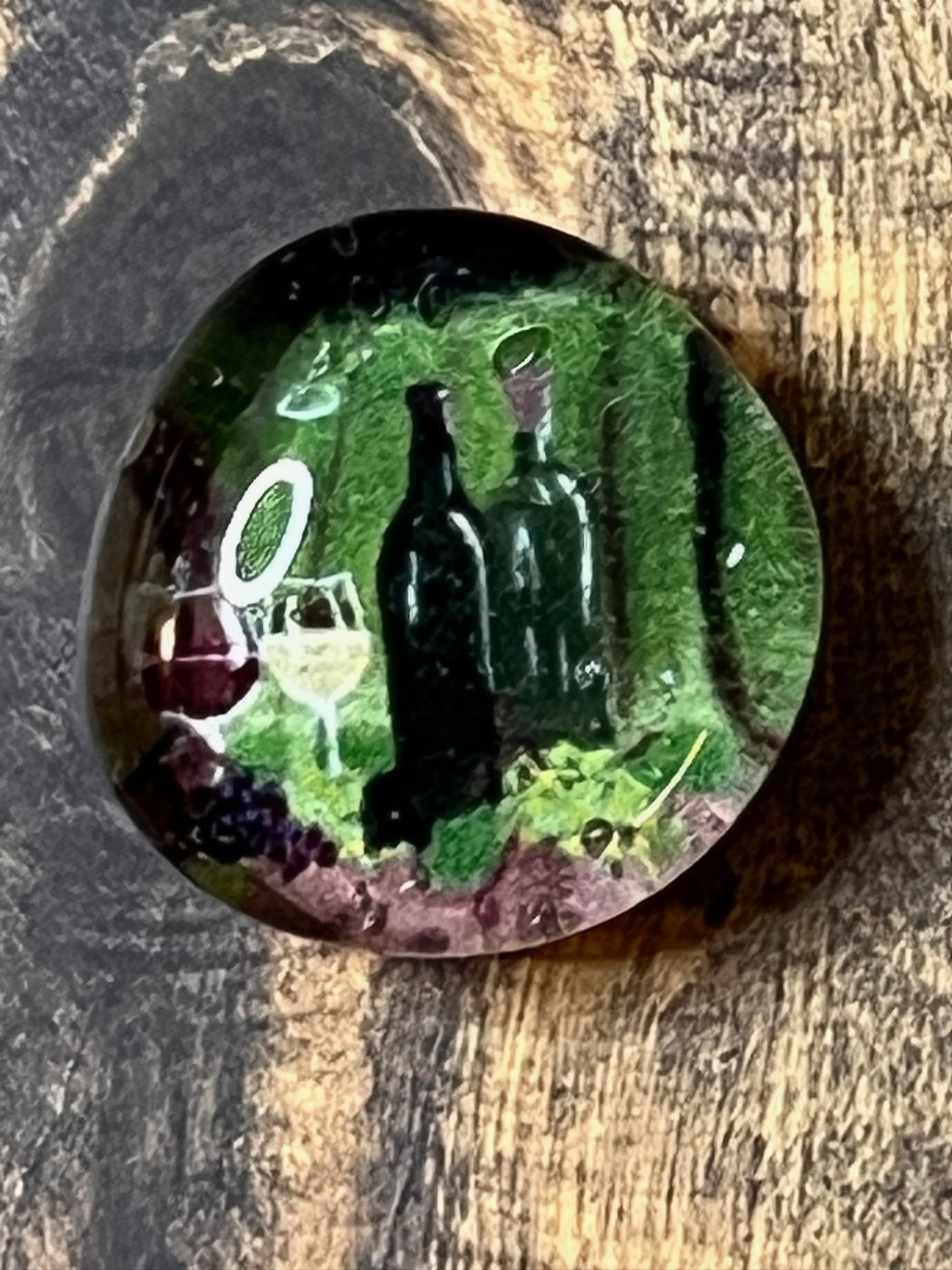 Vineyard Magnet Set – Set of 4 Wine Glass & Bottle Glass Gem Magnets