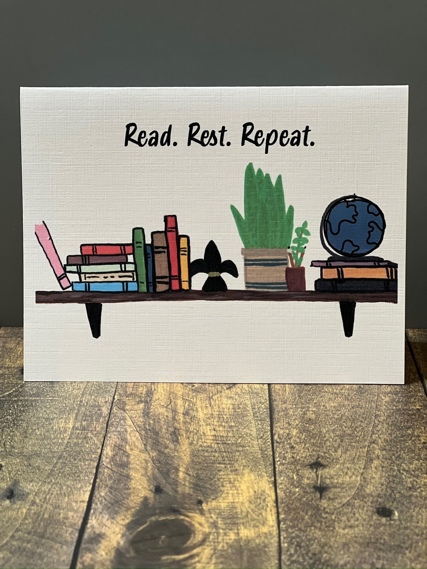 Read. Rest. Repeat. – Book Lover Notecard