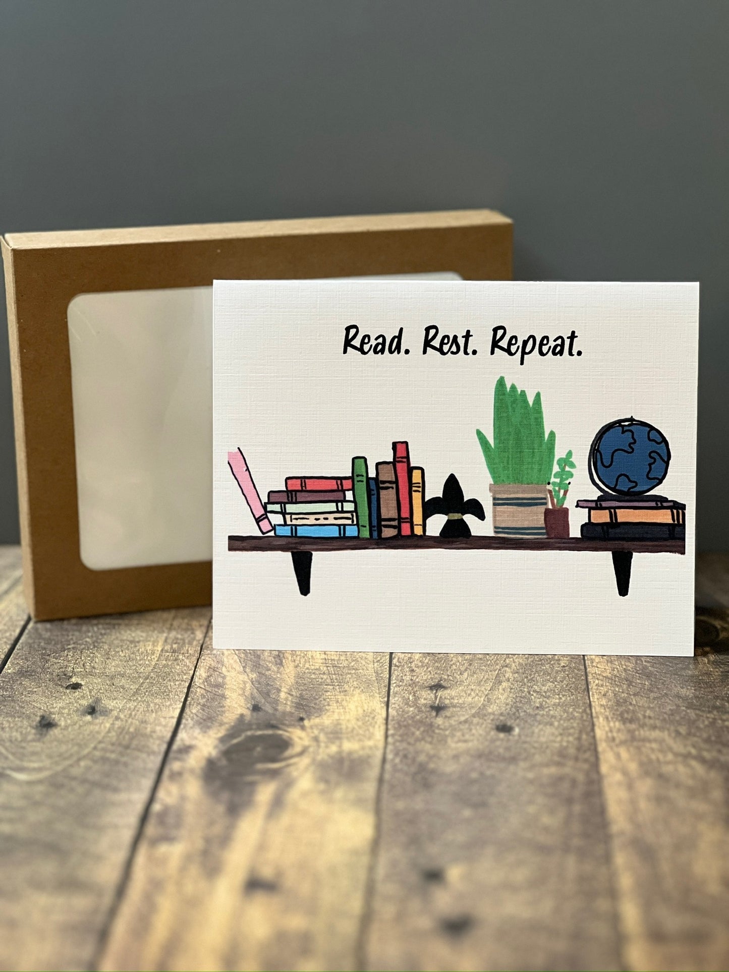 Read. Rest. Repeat. – Book Lover Notecard