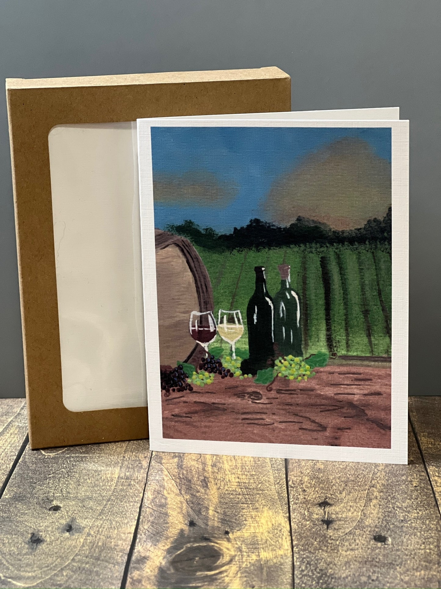 Celebration Greeting Card | Vineyard Wine Art | Wine Lover Gift