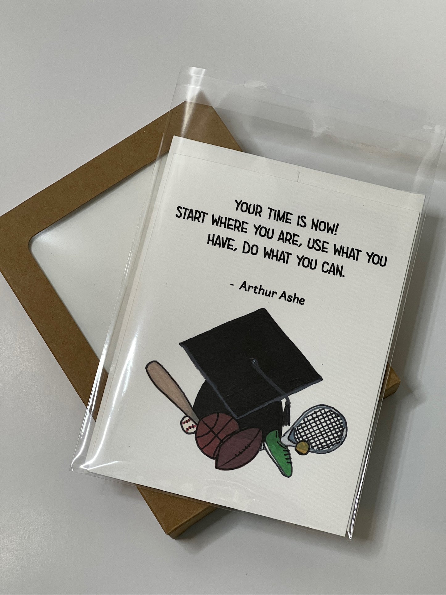 Graduation Greeting Card | Arthur Ashe Quote | Athlete & Achiever Encouragement