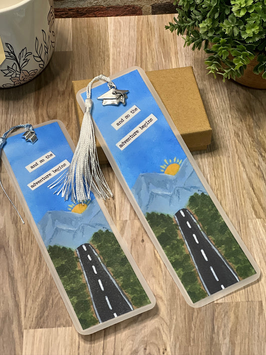 Adventure Bookmark – Hand-Painted Mountain Road