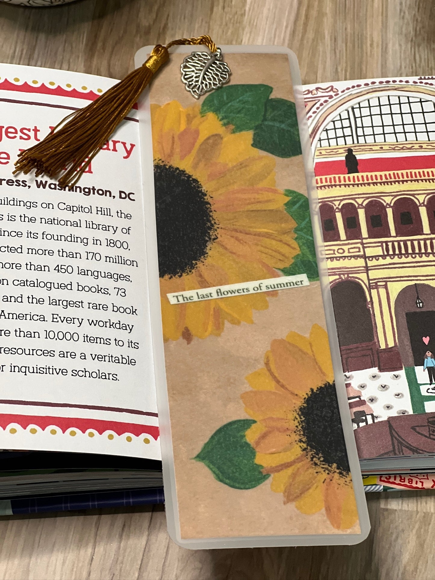 Sunflower Bookmark – 'The Last Flowers of Summer' with Tassel & Silver Charm