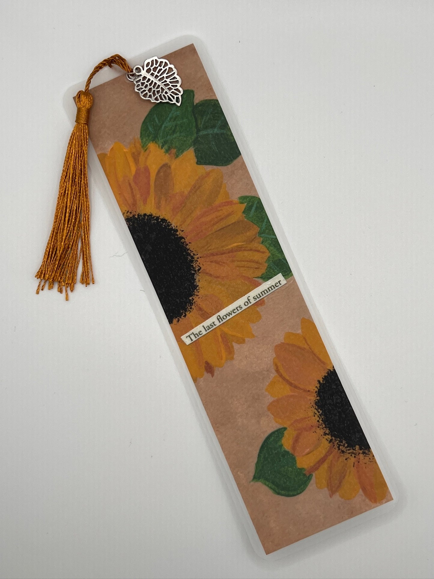 Sunflower Bookmark – 'The Last Flowers of Summer' with Tassel & Silver Charm