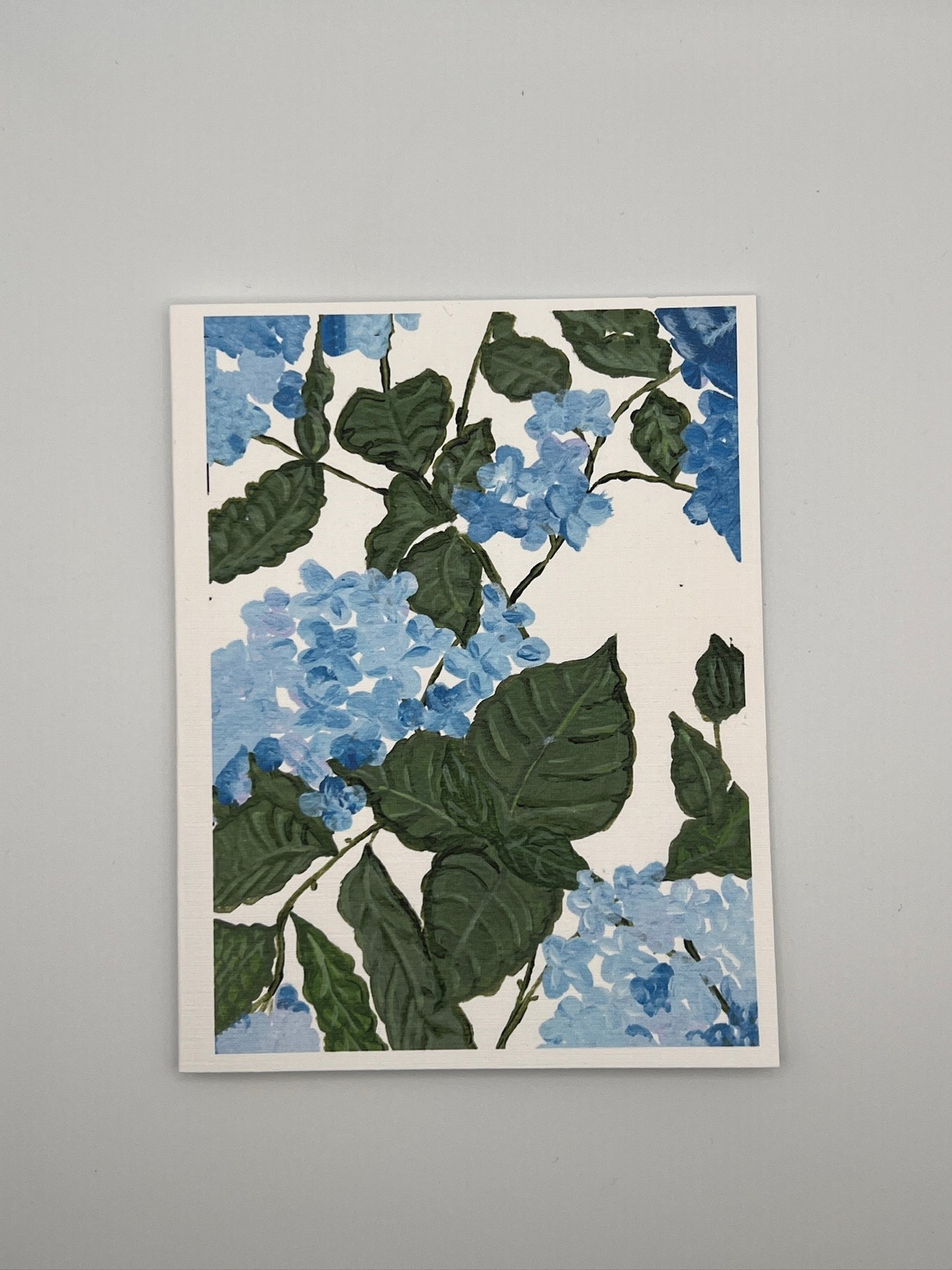 Hydrangea Notecard – Hand-Painted Blue Floral Card, Blank Greeting Card, Botanical Stationery, Watercolor Look Art Card, Flower Note Card
