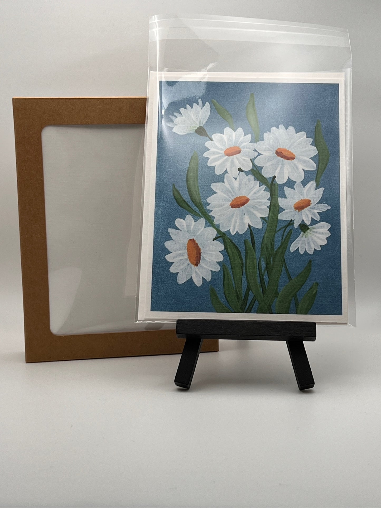 Hand-Painted Daisy Flower Card: Wildflower Art, Custom Message