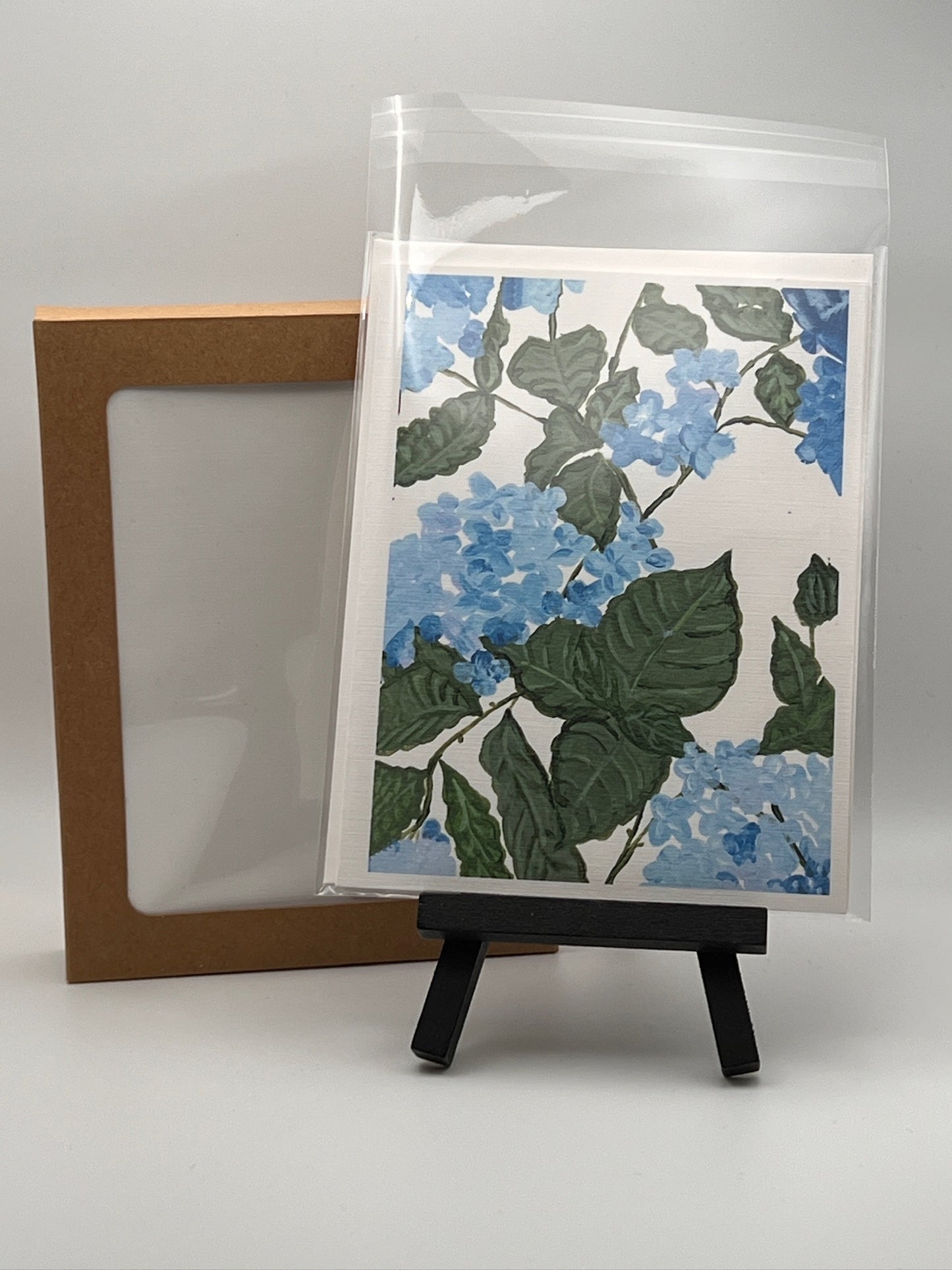 Hydrangea Notecard – Hand-Painted Blue Floral Card, Blank Greeting Card, Botanical Stationery, Watercolor Look Art Card, Flower Note Card