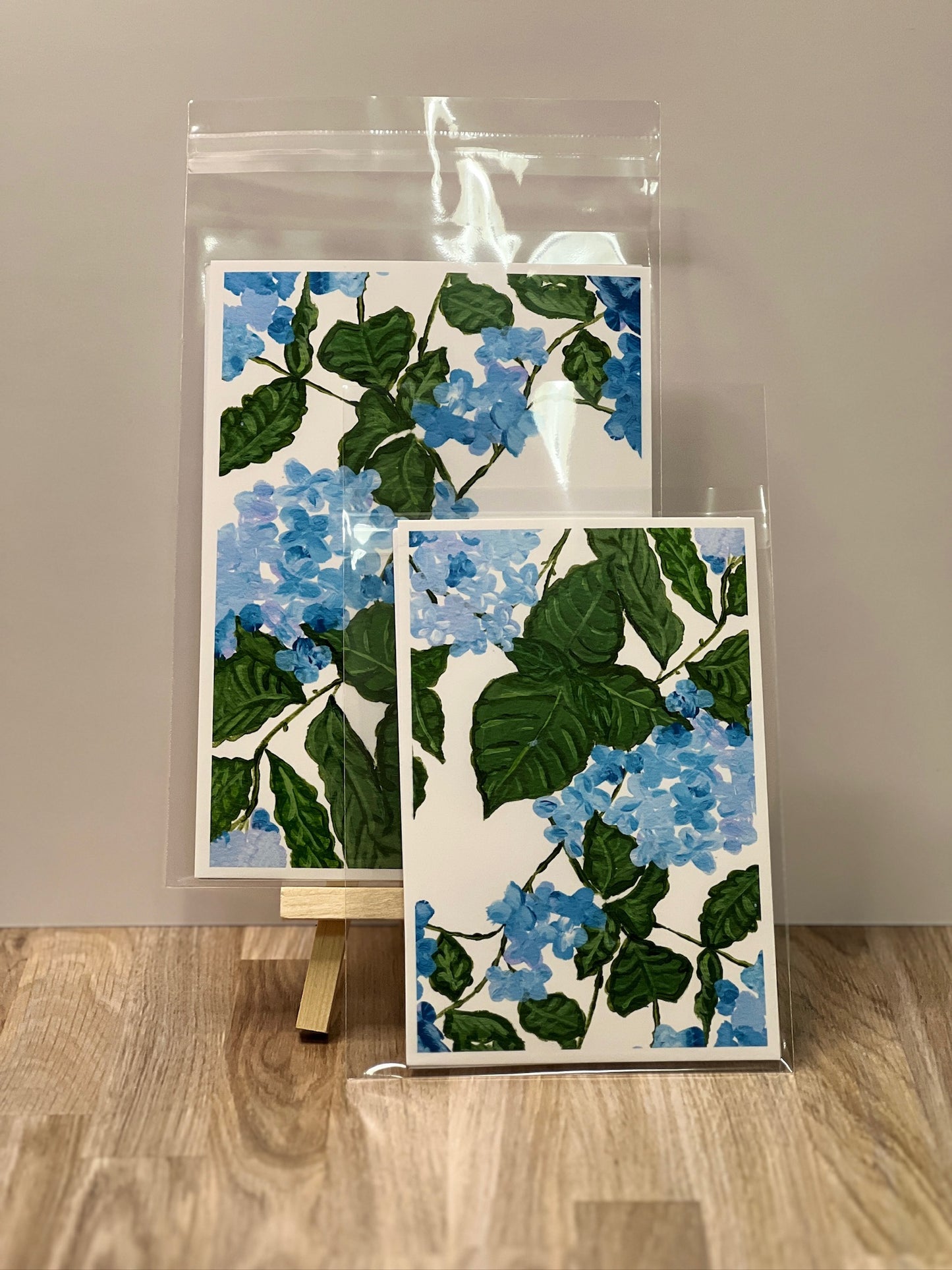 Blue Hydrangea Art Print Set: Watercolor Floral Illustration