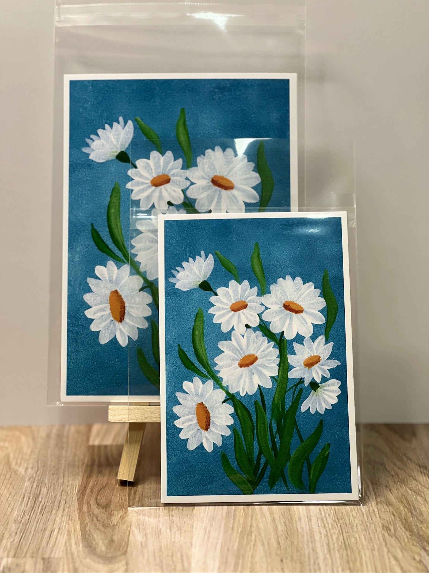 Daisy Art Print Set: Cheerful Floral Painting (4x6 & 5x7)