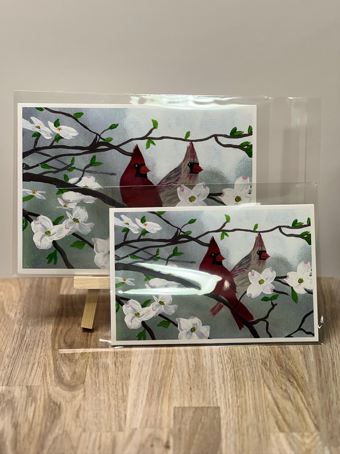 Cardinal Art Print Set: Dogwood Blossom Decor, Symbol of Hope (4x6 and 5x7)