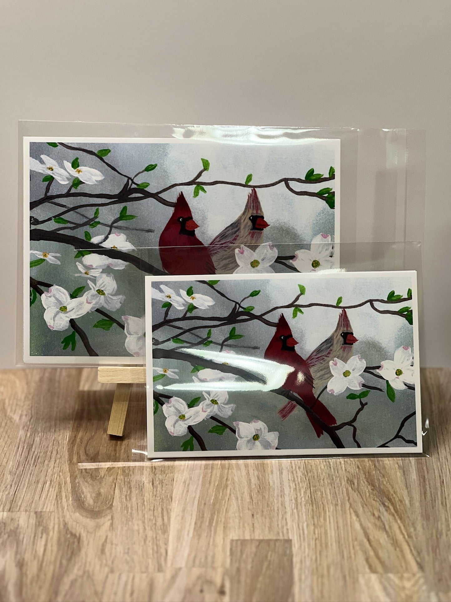 Cardinals Art Print Set – Red Cardinal Wall Art, Dogwood Blossom Decor
