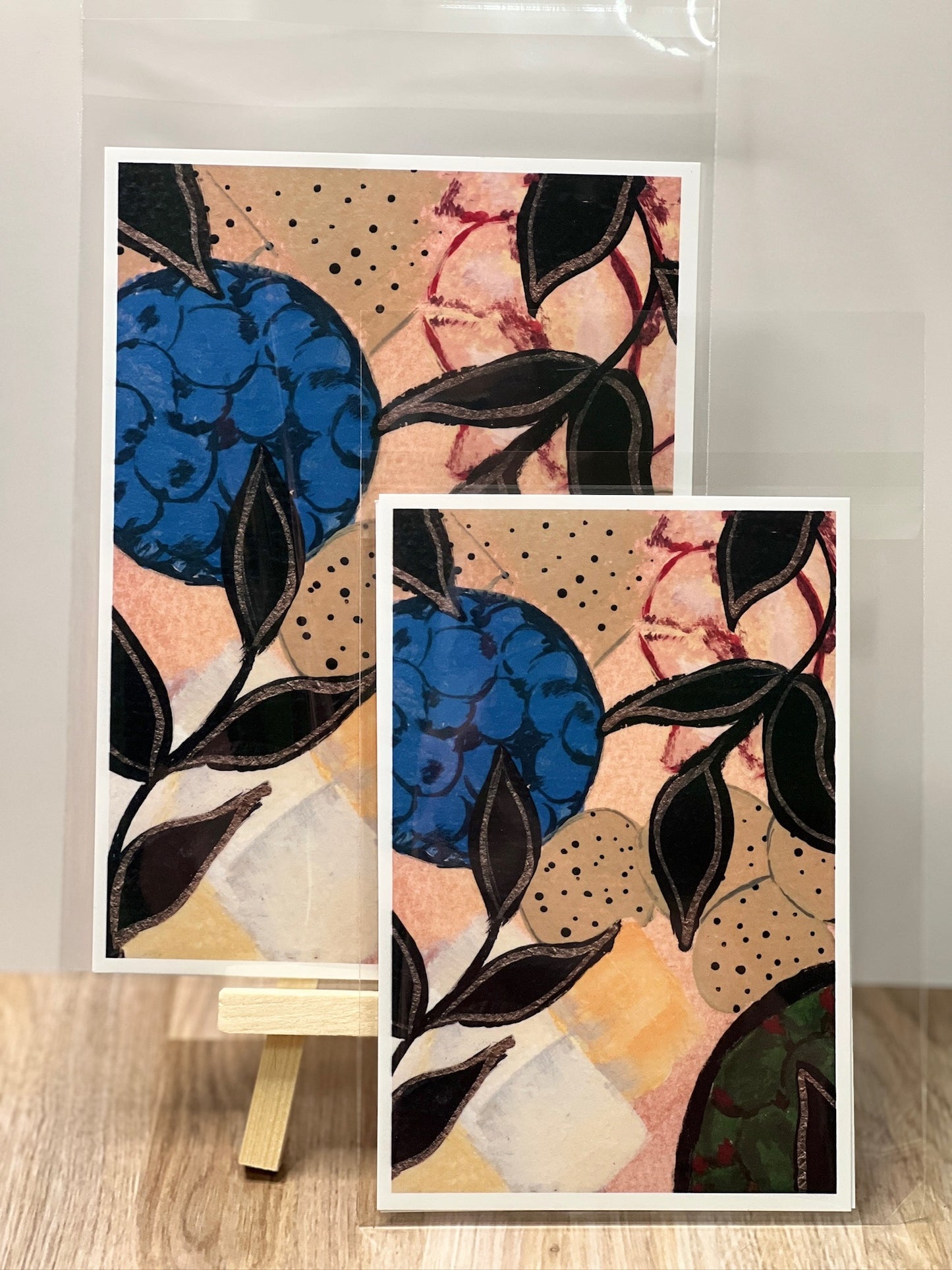 Charcuterie Art Print Set – Modern Abstract Food Art, Blueberry Kitchen Decor