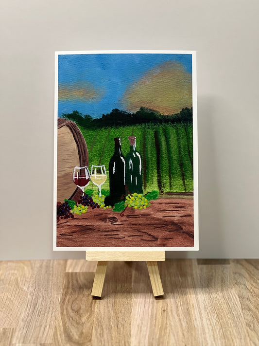 Vineyard Art Print Set: Rustic Wine Country Decor (4x6, 5x7)
