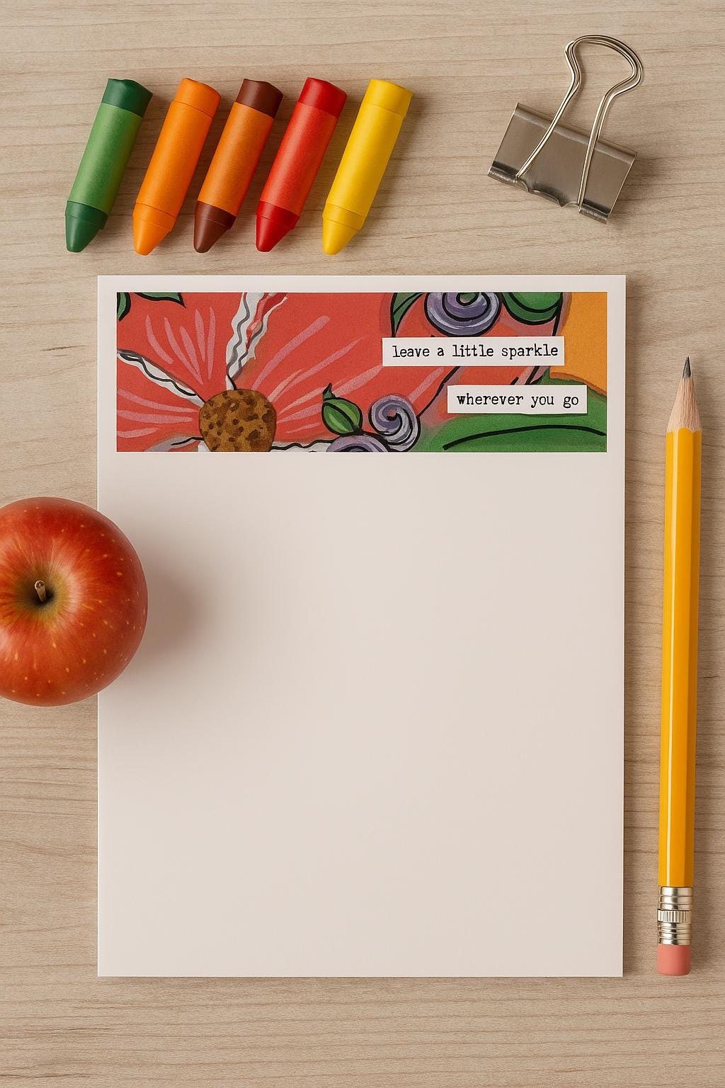 Floral Stationery Notepad – Inspirational Gift for Her (4x6, 50 Sheets)