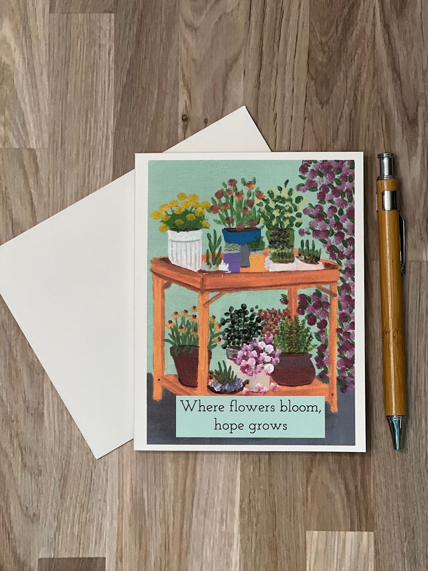 Floral Garden Linen Card: Hope and Encouragement (Single or Boxed Set)