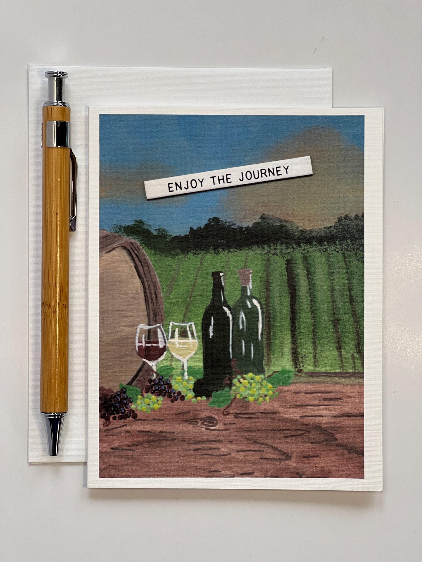 Vineyard Landscape Wine Card: Enjoy the Journey - Celebration Card