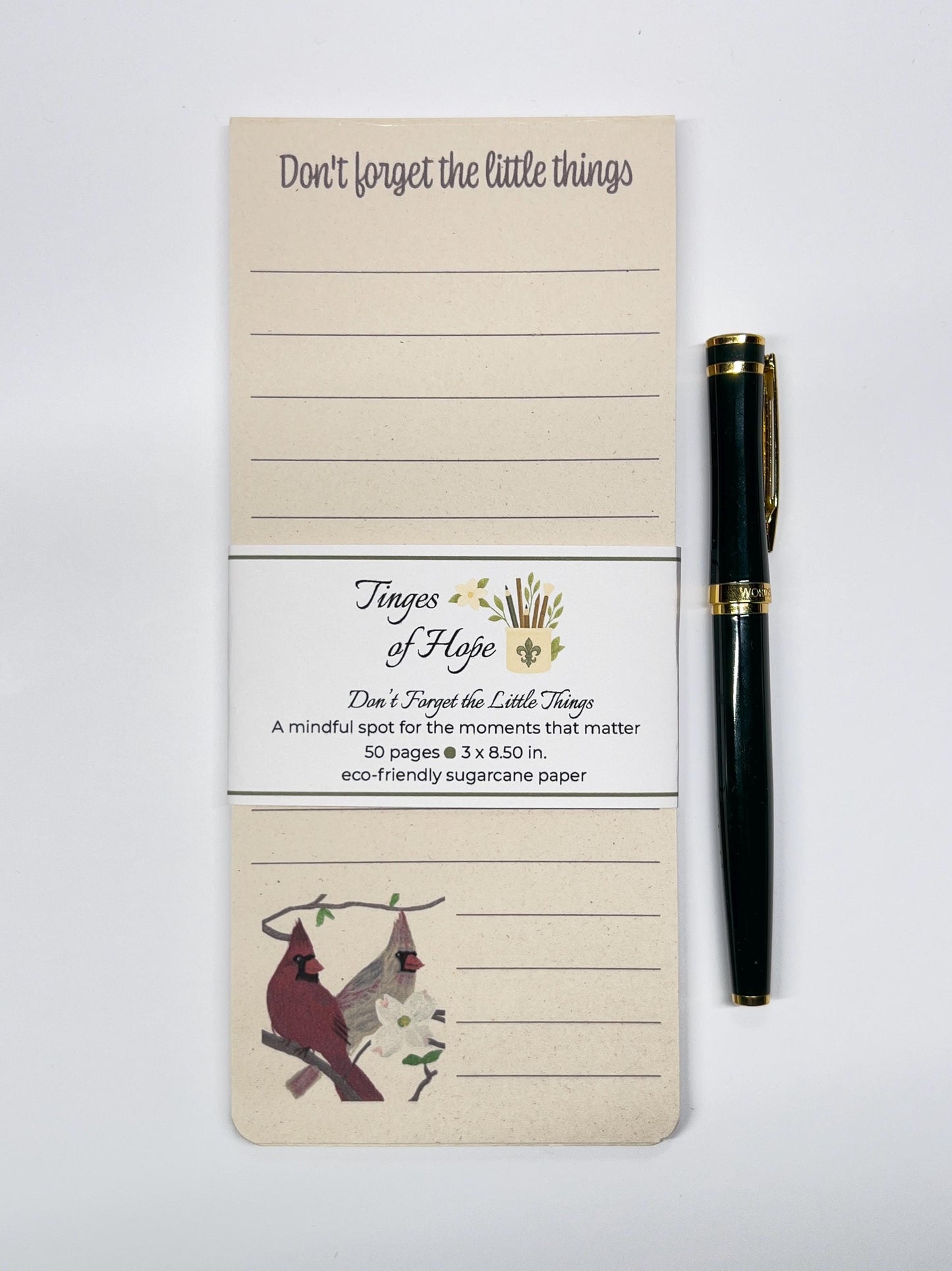 Cardinal & Dogwood Magnetic Notepad: Faith-Inspired List Pad