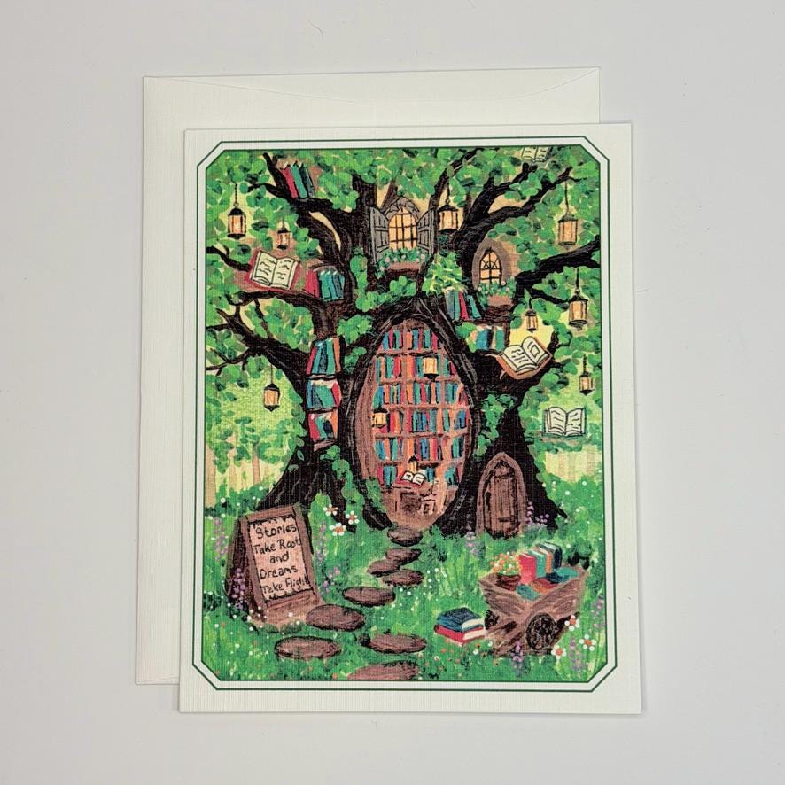 Notecard Set | The Library That Grew Wild | Literary Book Lover Stationery