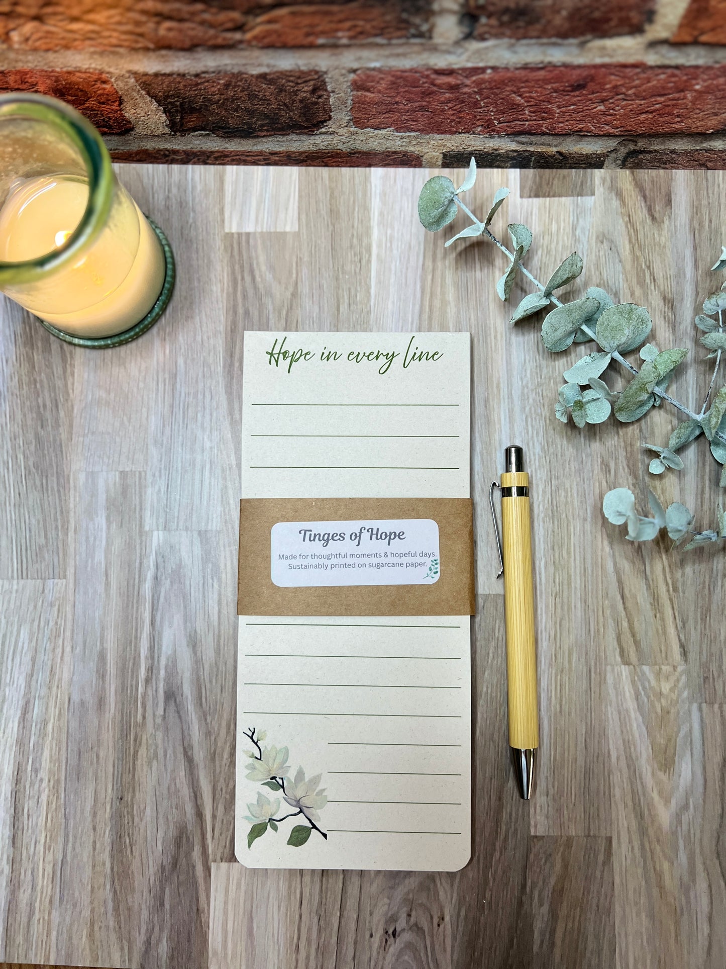 Magnolia Notepad – “Hope in Every Line” | Faith-Inspired Eco Pad