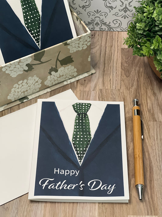 Father’s Day Card – Classic Suit and Tie Design | Handmade Greeting