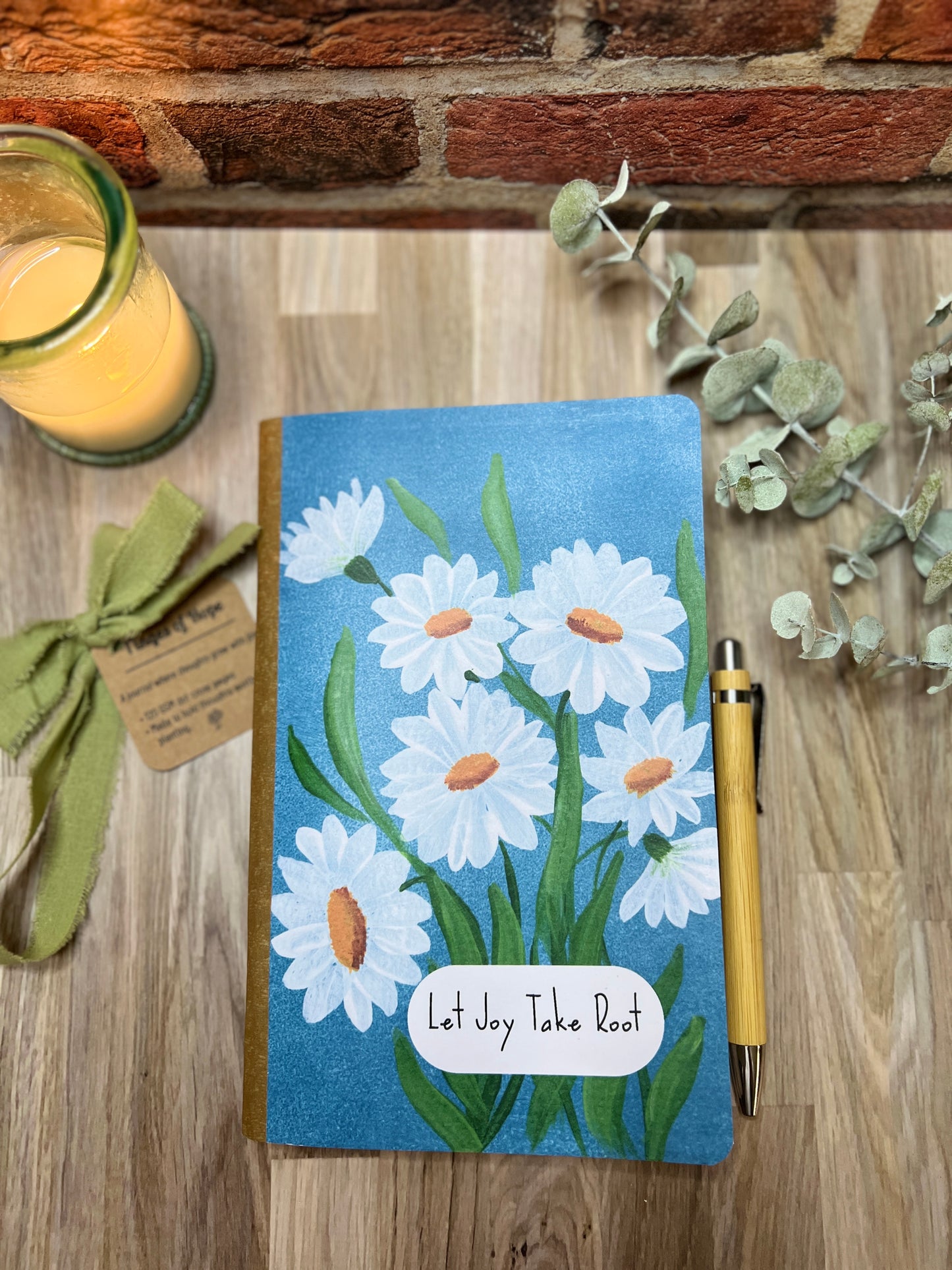 Let Joy Take Root – Daisy Journal with Dot Grid Pages (5x8”)