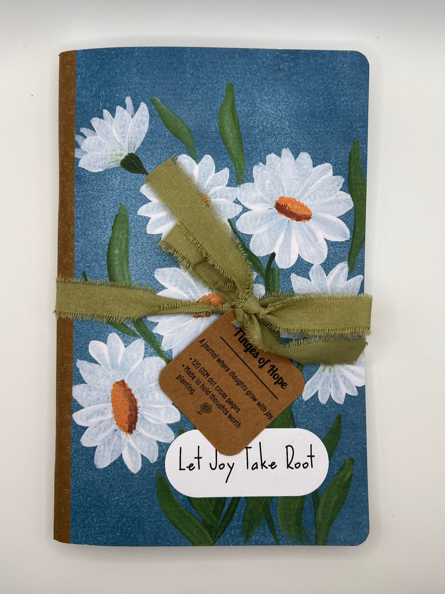 Let Joy Take Root – Daisy Journal with Dot Grid Pages (5x8”)