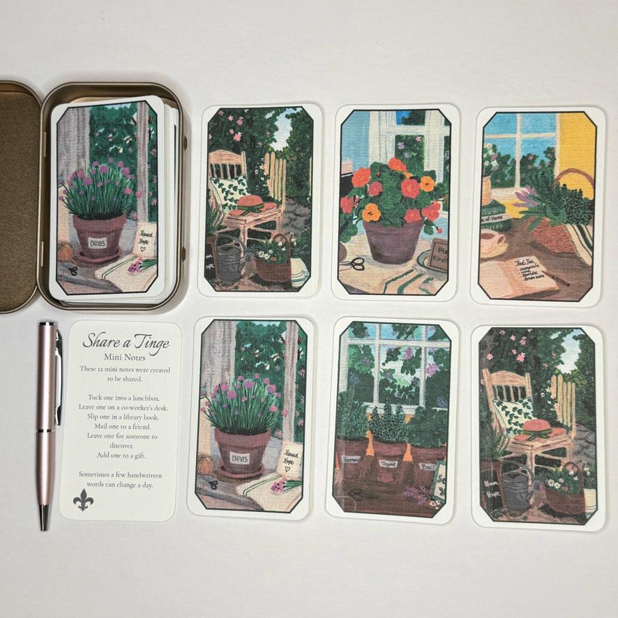 Mini Notes Gift Tin | Tend & Bloom | Floral Encouragement Stationery Set