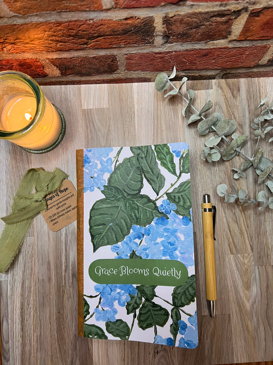 Grace Blooms Quietly – Floral Dot Grid Journal for Reflection (5x8”)