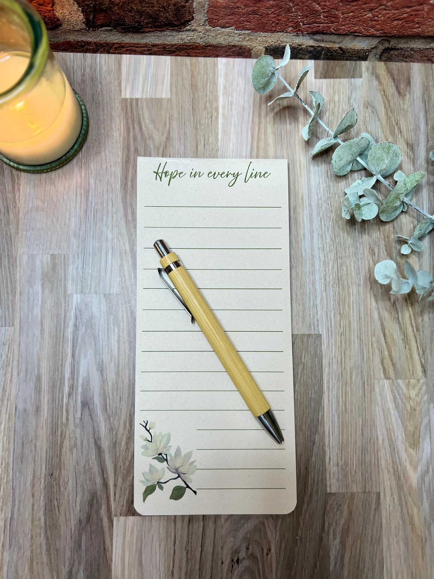 Magnolia Notepad – “Hope in Every Line” | Faith-Inspired Eco Pad