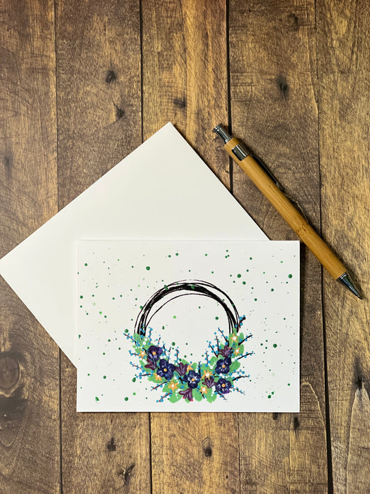 Garden Spark Wreath Notecard