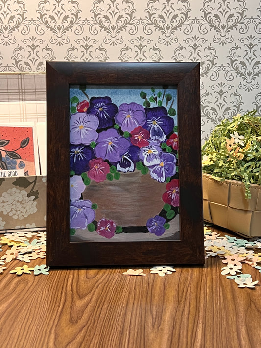 Pot of Pansies Print
